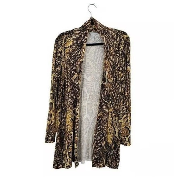 Vintage Alberto Makali Artsy Stylish Animal Print Cardigan